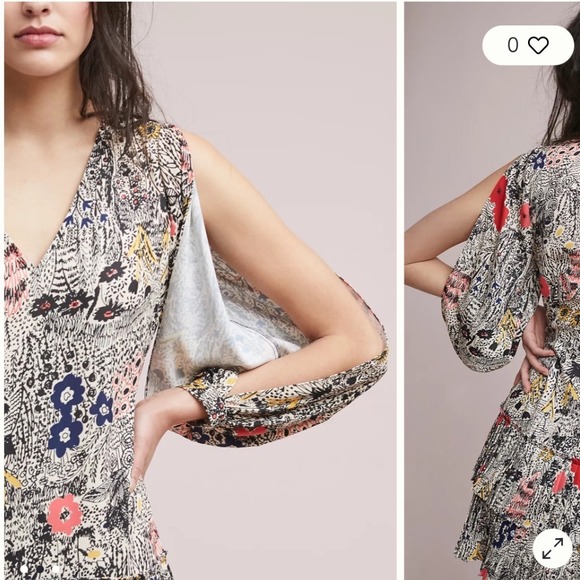 Anthropologie Plenty by Tracy Reese Botanical Pleated Floral Shift Dress XSP - Picture 2 of 12